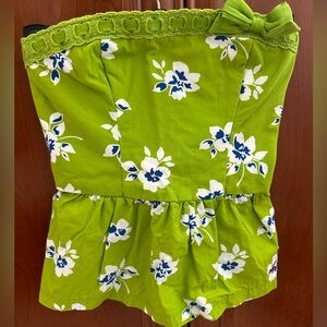 Hollister Green Floral Crop Top